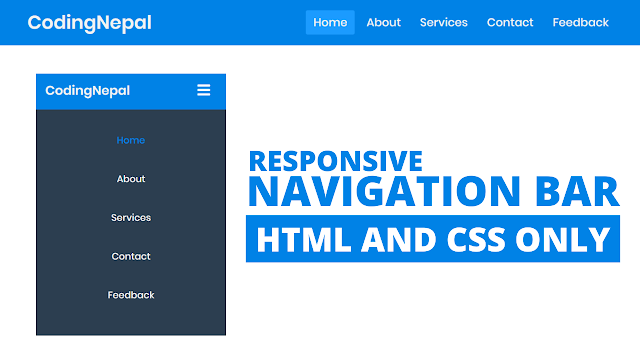 Responsive Navigation Menu Bar in HTML CSS Responsive Navigation Menu Bar in HTML CSS