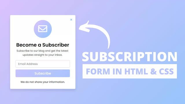 Subscription Form using HTML CSS & PHP Popup Email Subscription Box in PHP Subscription Form using HTML CSS & PHP Popup Email Subscription Box in PHP