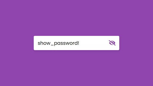Password Show or Hide Toggle using HTML CSS & JavaScript