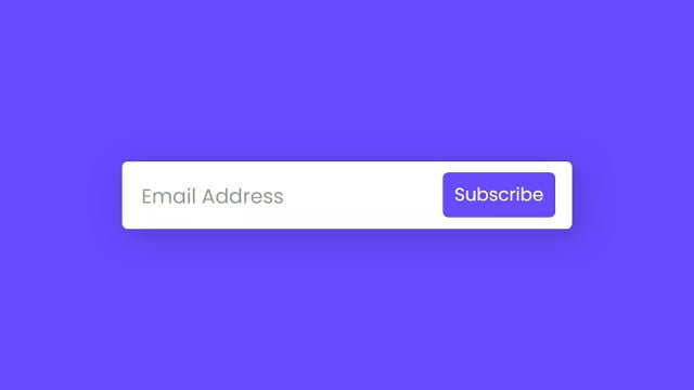 Email Subscription Form Animation using only HTML & CSS